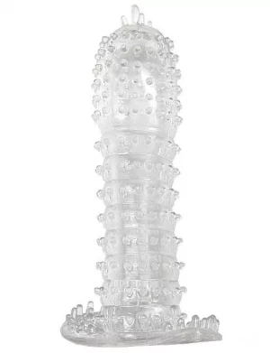 Закрытая гелевая насадка с шипами - 14 см.