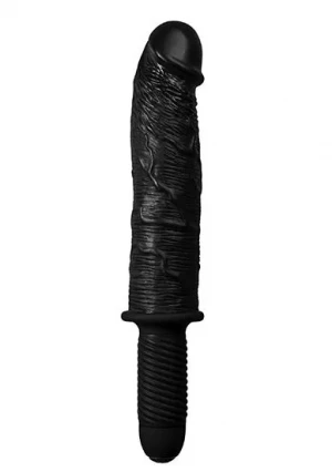 Черный вибратор-реалистик с рукоятью RAMMER