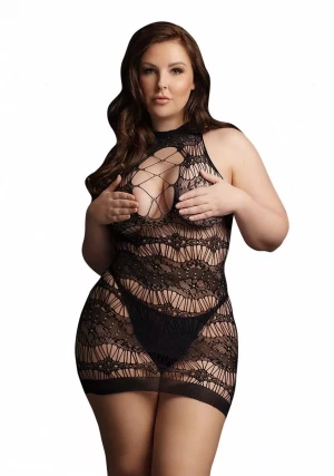 Мини-платье с кружевным рисунком Criss Cross Neck Mini Dress