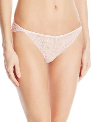 Кружевные трусики-танга с атласной отделкой