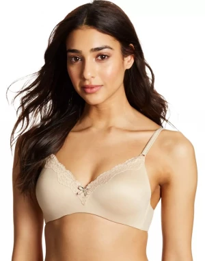 Бежевый бюстгальтер пуш-ап без каркасов