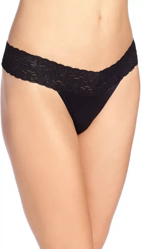 Трусы-стринги с широким кружевным поясом