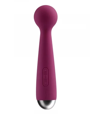 Фиолетовый вибростимулятор Mini Emma с гнущейся головкой-шаром - 16,5 см.
