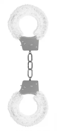 Пушистые белые наручники OUCH! White