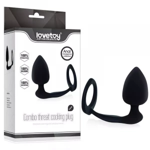 Эрекционное кольцо с анальной втулкой Combo Threat