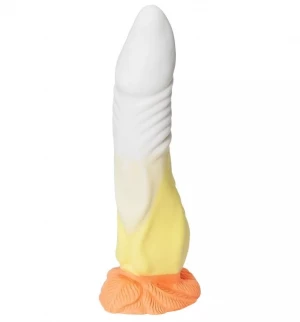 Бело-жёлтый фаллоимитатор 