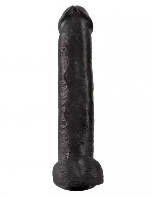 Чёрный фаллоимитатор-гигант 15