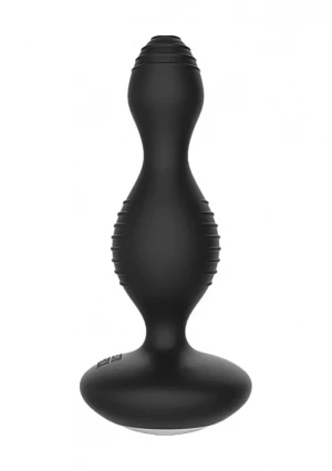 Чёрная анальная пробка с электростимуляцией E-Stimulation Vibrating Buttplug - 14 см.