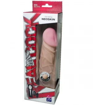 Телесный вибромассажёр-реалистик большого размера - 27 см.