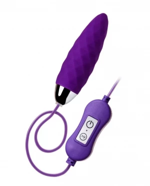 Фиолетовое узенькое виброяйцо с пультом управления A-Toys Cony, работающее от USB