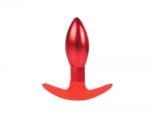 Каплевидная анальная втулка красного цвета - 9,6 см.