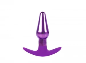 Анальная пробка-конус фиолетового цвета - 9,6 см.