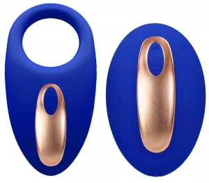 Синее эрекционное виброкольцо Poise с пультом