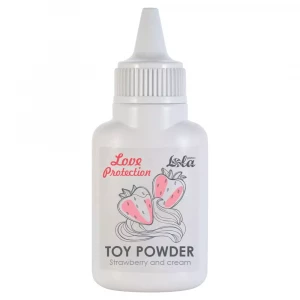 Пудра для игрушек Love Protection с ароматом клубники со сливками - 15 гр.