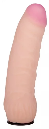 Черный пояс-трусики с двумя телесными насадками Soft-Dolli - 15,7 и 10 см.