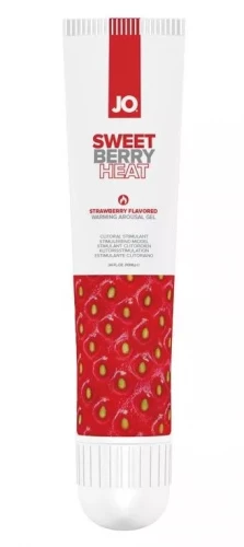Стимулирующий клиторальный гель со вкусом клубники JO Sweet Berry Heat - 10 мл.
