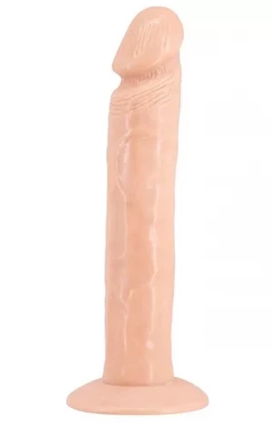 Телесный фаллоимитатор на присоске SO REAL 9INCH VEINY DONG - 22 см.