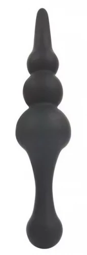 Черный конический двусторонний анальный стимулятор - 21 см.