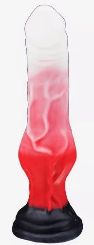 Бело-красный фаллоимитатор 