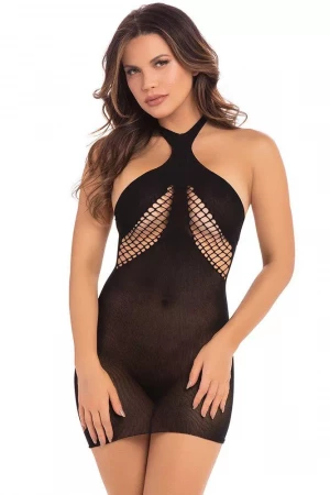 Эффектное облегающее коротенькое мини-платье