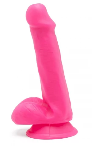 Розовый фаллоимитатор Happy Dicks Dildo 6 inch Balls - 15,2 см.