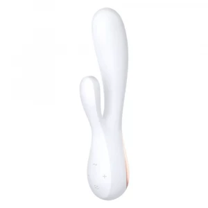 Белый вибратор-кролик Satisfyer Mono Flex с управлением через приложение - 20,4 см.