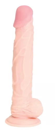Большой реалистичный фаллоимитатор на присоске - 24,1 см.