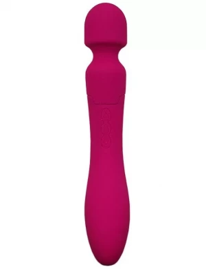 Розовый двусторонний вибратор CosmoWand - 24 см.