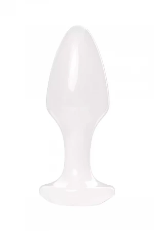 Белая акриловая анальная втулка - 8 см.