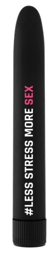 Черный гладкий вибромассажер Feelgood Vibe  #Less stress more sex - 17,2 см.