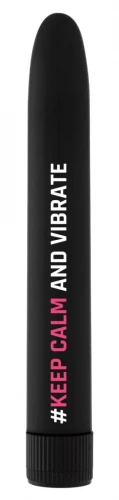 Черный гладкий вибромассажер Feelgood Vibe #Keep calm and vibrate - 17,2 см.
