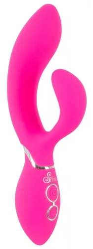 Ярко-розовый вибратор-кролик Bendable Rabbit Vibrator - 19,8 см.