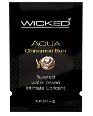 Лубрикант Wicked Aqua Cinnamon Bun с ароматом булочки с корицей - 3 мл.
