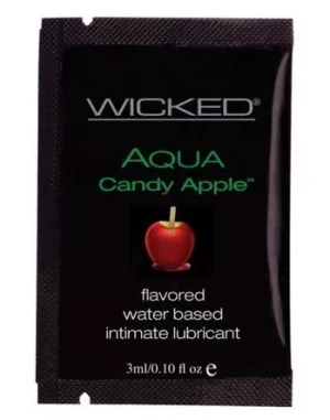 Лубрикант с ароматом сахарного яблока Wicked Aqua Candy Apple - 3 мл.