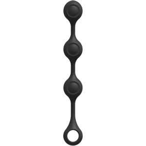 Черные утяжеленные анальные шарики Anal Essentials Weighted Silicone Anal Balls - 34,3 см.