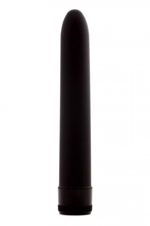 Черный классический вибратор - 17,5 см.