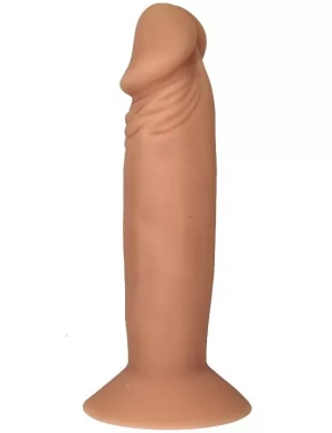 Телесный фаллоимитатор на присоске - 18 см.