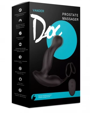 Черный массажер простаты Vander Doc - 14 см.