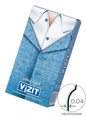 Ультратонкие презервативы VIZIT Ultra light - 12 шт.