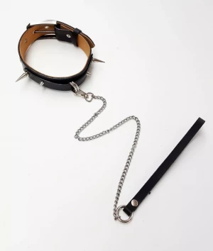 Черный ошейник Pit Bull с поводком