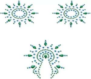 Набор наклеек из голубых и зеленых страз Petits Joujoux Gloria