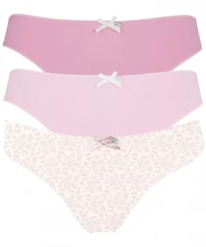 Набор из 3 розово-бежевых трусиков-слип Olivia