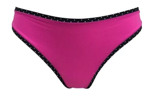 Розовые трусы-стринги с черным кантом