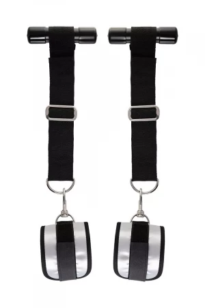 Черно-серебристые фиксаторы для рук на дверь Anonymo