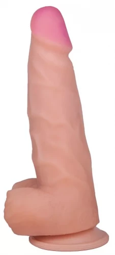 Дилдо с пышной мошонкой - 20,5 см.