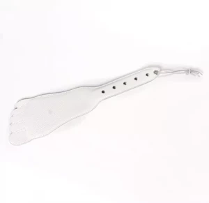 Белая кожаная хлопалка в форме ступни - 34,5 см.